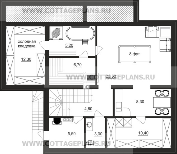 Поэтажные планы проект дома 87-39 общ. площадь 227,35 м2