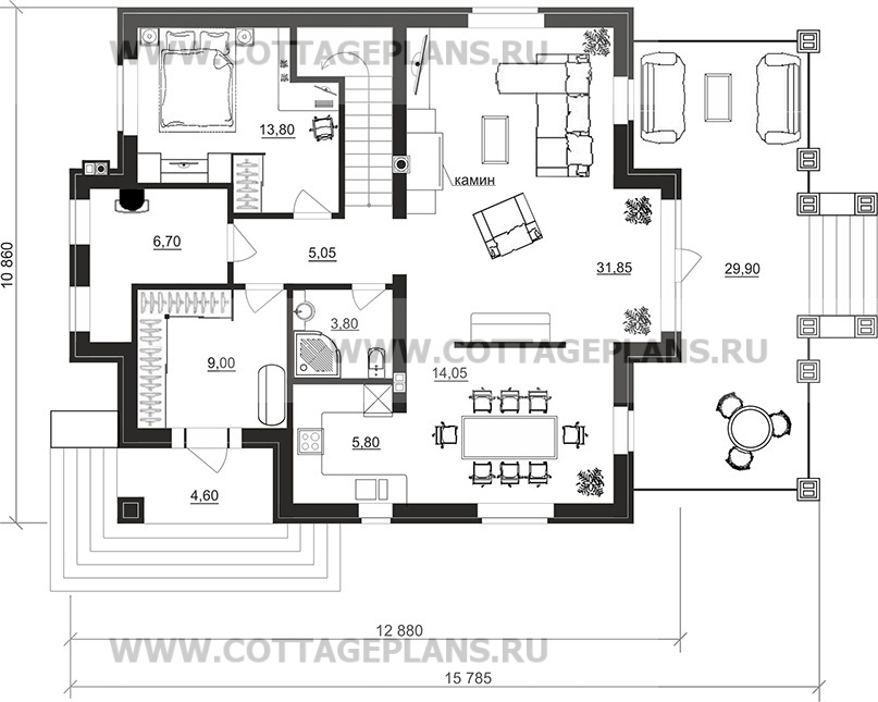Поэтажные планы проект дома 200-51 общ. площадь 166,50 м2