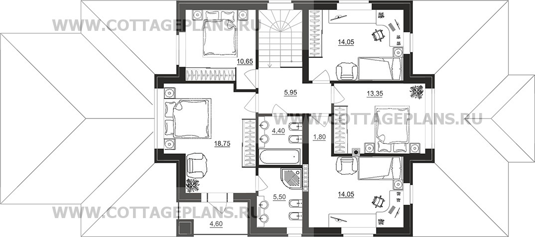 Поэтажные планы проект дома 92-91 общ. площадь 229,60 м2