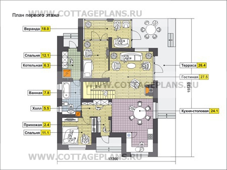 Поэтажные планы проект дома 60-82 общ. площадь 188,98 м2