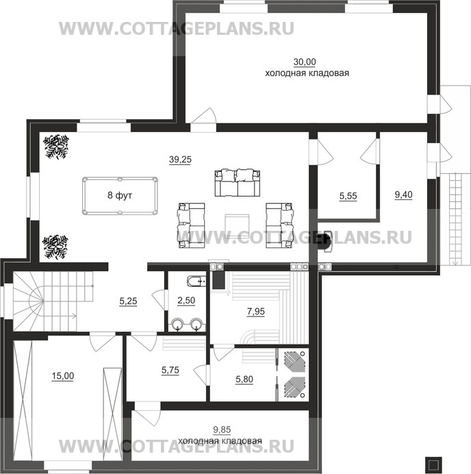 Поэтажные планы проект дома 17-06 общ. площадь 311,80 м2