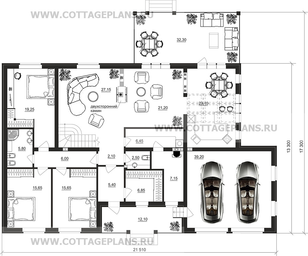 Поэтажные планы проект дома 77-39 общ. площадь 246,65 м2