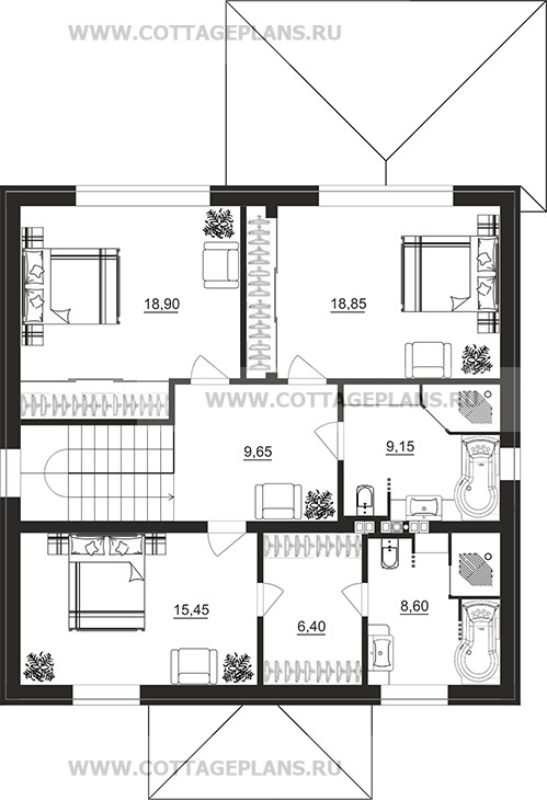Поэтажные планы проект дома 108-17 общ. площадь 174,45 м2