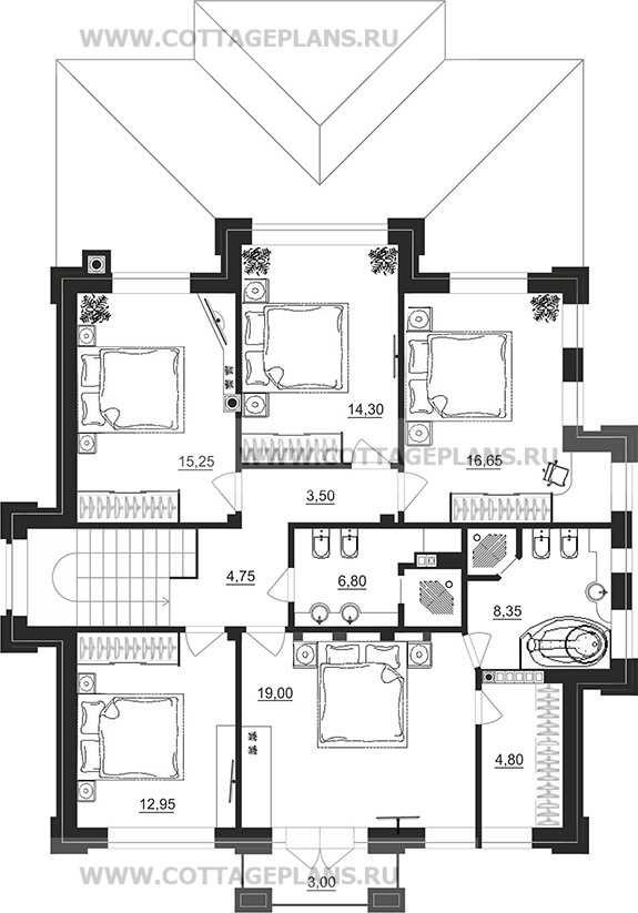 Поэтажные планы проект дома 200-76 общ. площадь 212,80 м2