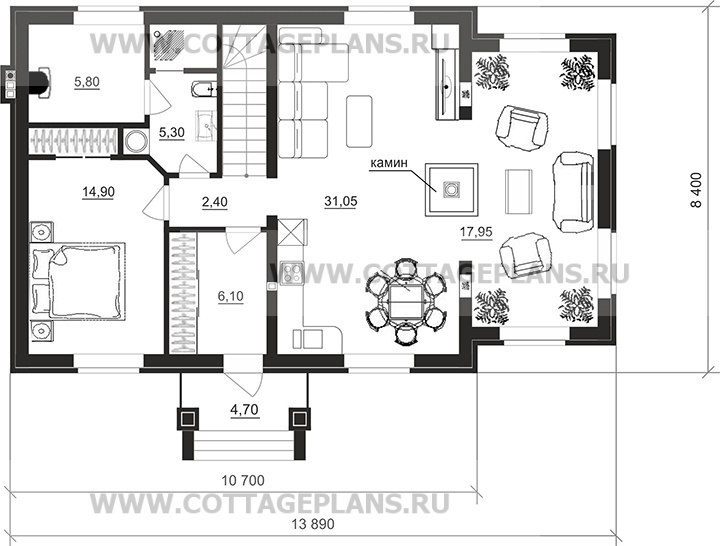 Поэтажные планы проект дома 75-35 общ. площадь 159,15 м2
