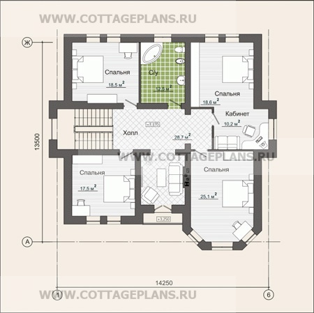 Поэтажные планы проект дома 46-04 общ. площадь 382,2 м2