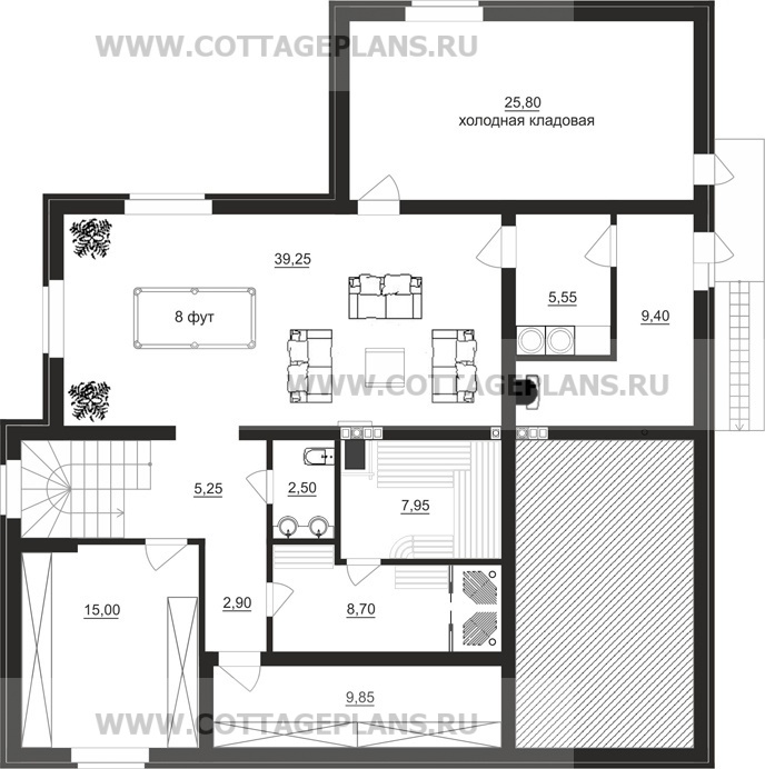 Поэтажные планы проект дома 17-32 общ. площадь 252,50 м2