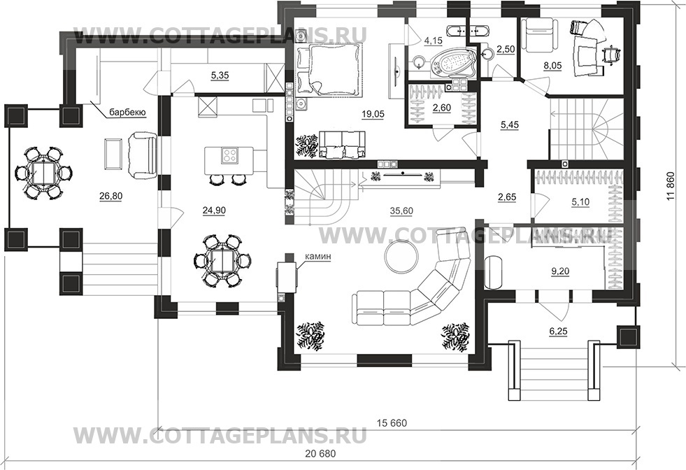 Поэтажные планы проект дома 103-30 общ. площадь 325 м2