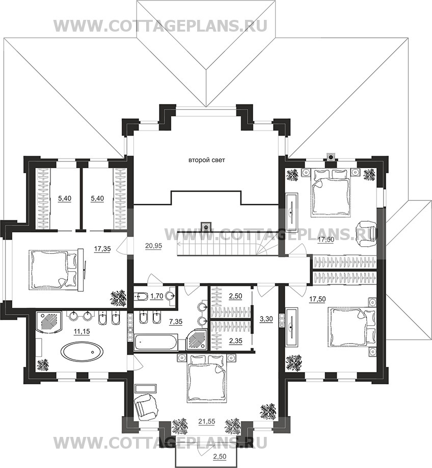 Поэтажные планы проект дома 200-28 общ. площадь 282,30 м2