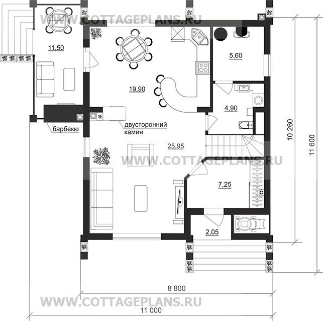 Поэтажные планы проект дома 204-83 общ. площадь 128,90 м2