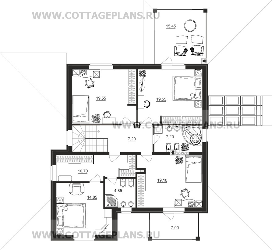 Поэтажные планы проект дома 29-38 общ. площадь 287,35 м2