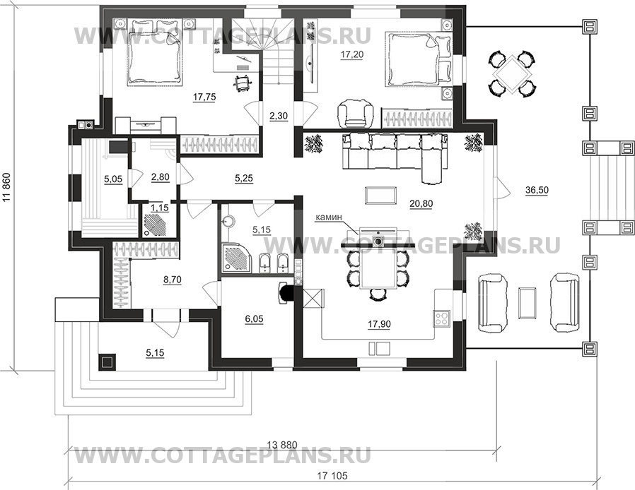 Поэтажные планы проект дома 200-43 общ. площадь 218,65 м2