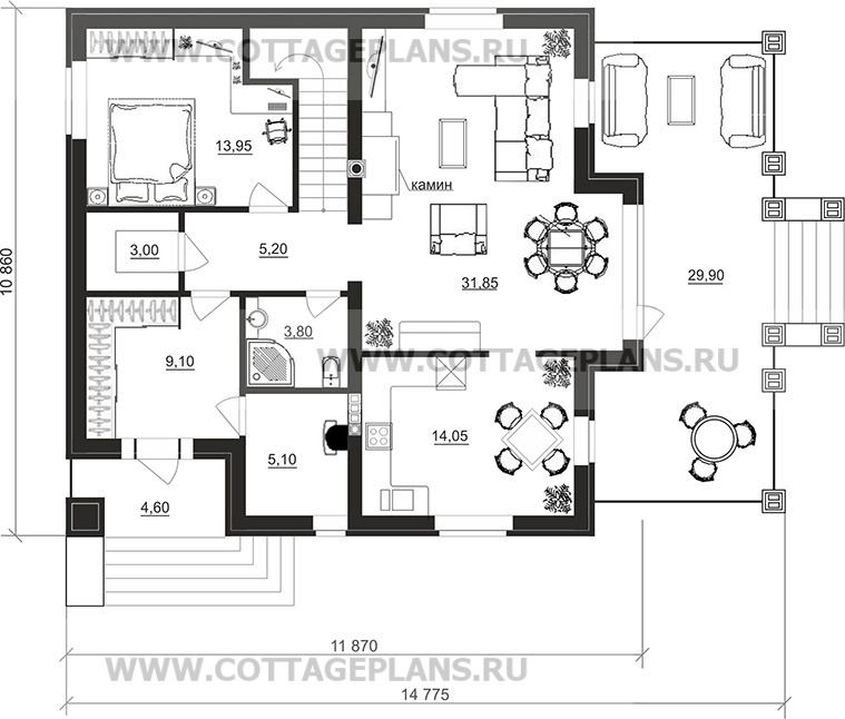 Поэтажные планы проект дома 29-80 общ. площадь 173,60 м2