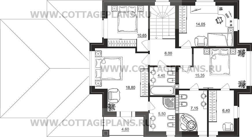 Поэтажные планы проект дома 96-07 общ. площадь 303,30 м2