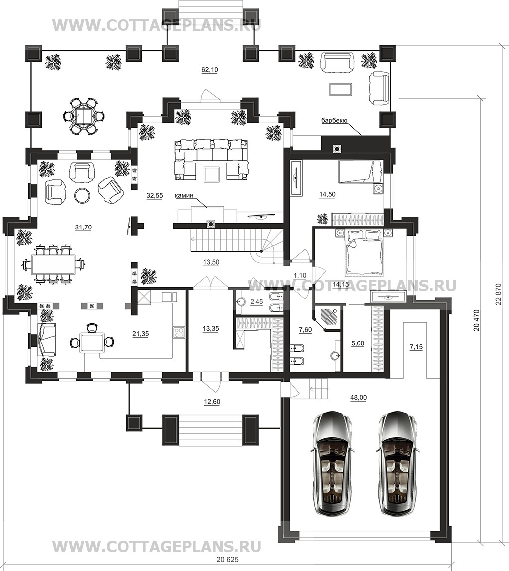 Поэтажные планы проект дома 103-22 общ. площадь 552,45 м2