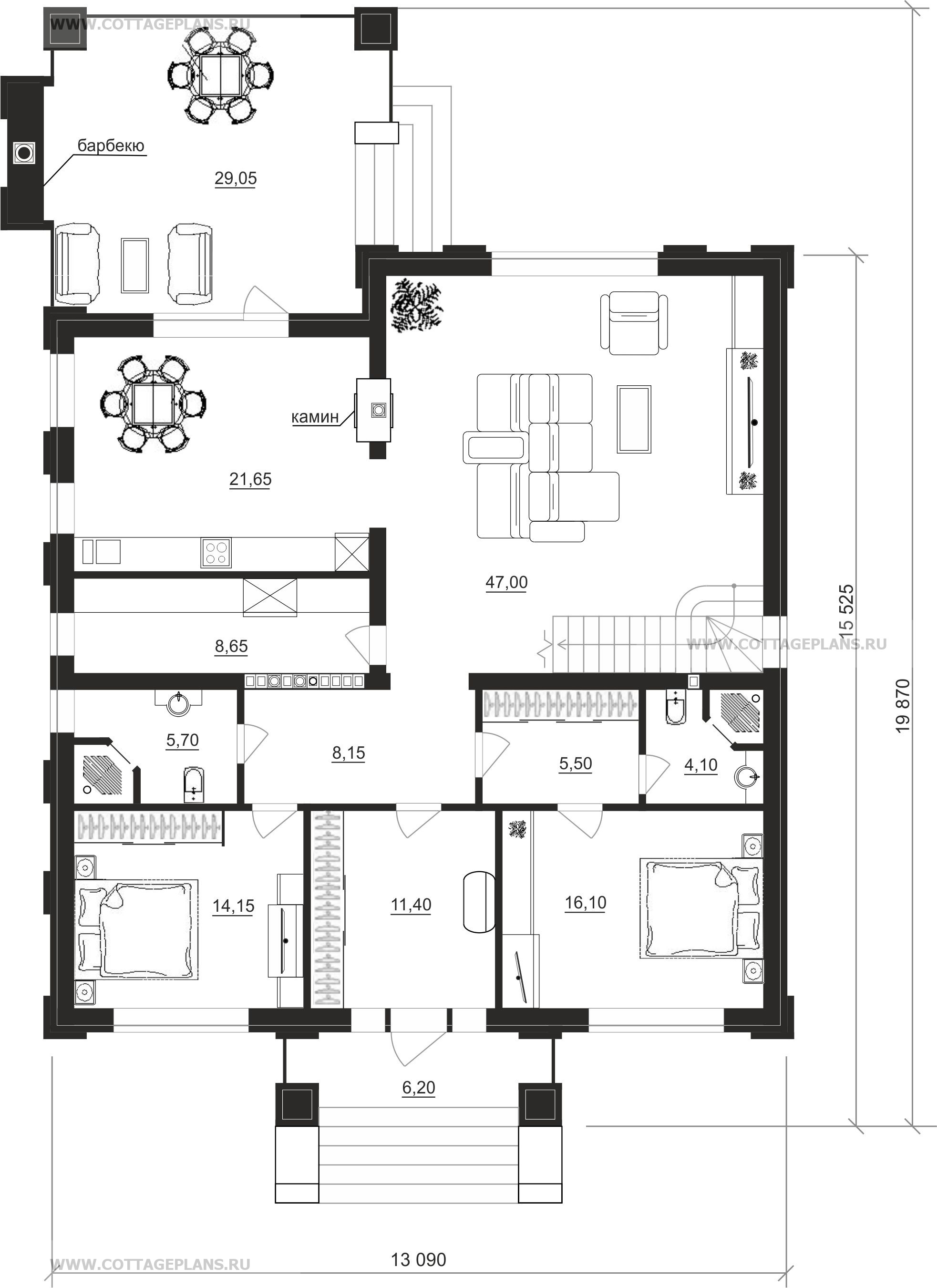 Поэтажные планы проект дома 203-89 общ. площадь 390,45 м2