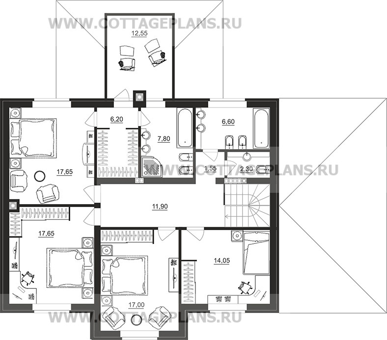 Поэтажные планы проект дома 100-60 общ. площадь 226,15 м2