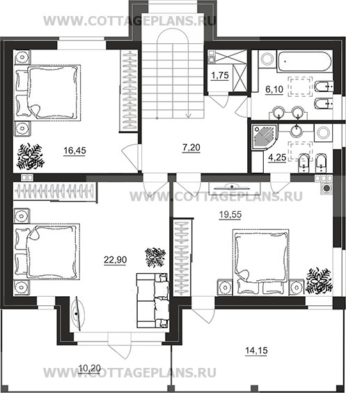 Поэтажные планы проект дома 104-87 общ. площадь 151,90 м2