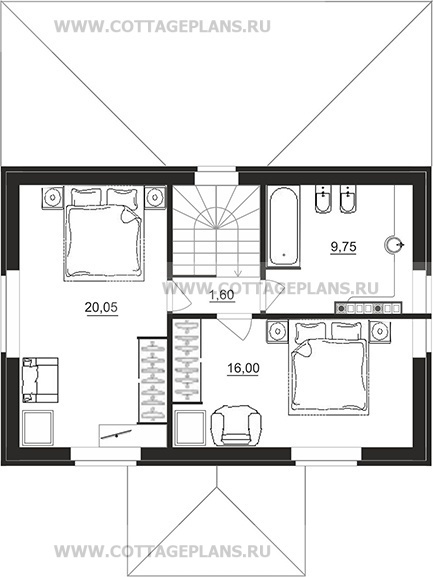 Поэтажные планы проект дома 93-52 общ. площадь 141,75 м2