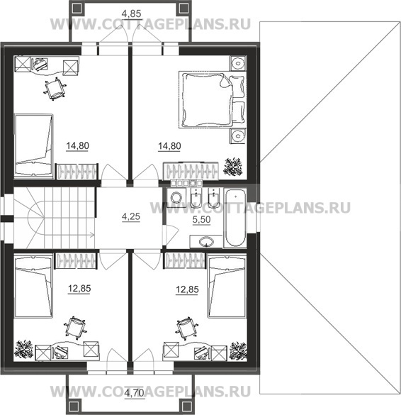 Поэтажные планы проект дома 15-94 общ. площадь 131,25 м2