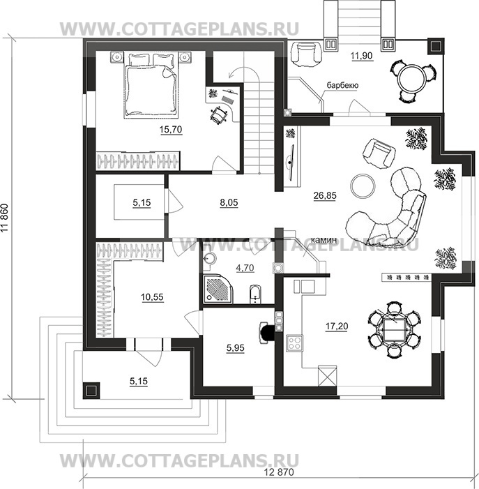 Поэтажные планы проект дома 75-59 общ. площадь 186,50 м2