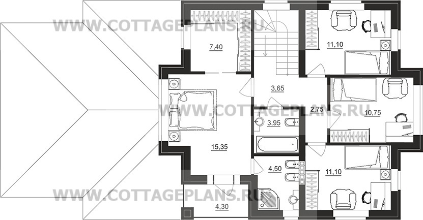 Поэтажные планы проект дома 76-06 общ. площадь 245,90 м2