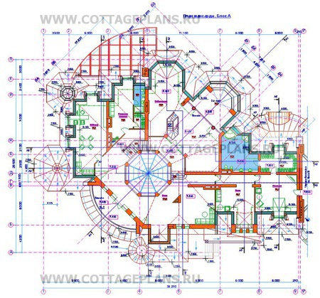 Поэтажные планы проект дома 35-20 общ. площадь 2971,9 м2