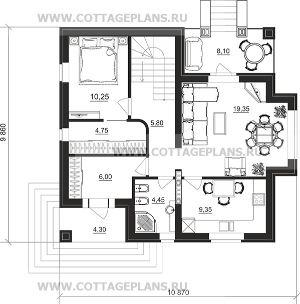Поэтажные планы проект дома 96-52 общ. площадь 178,40 м2