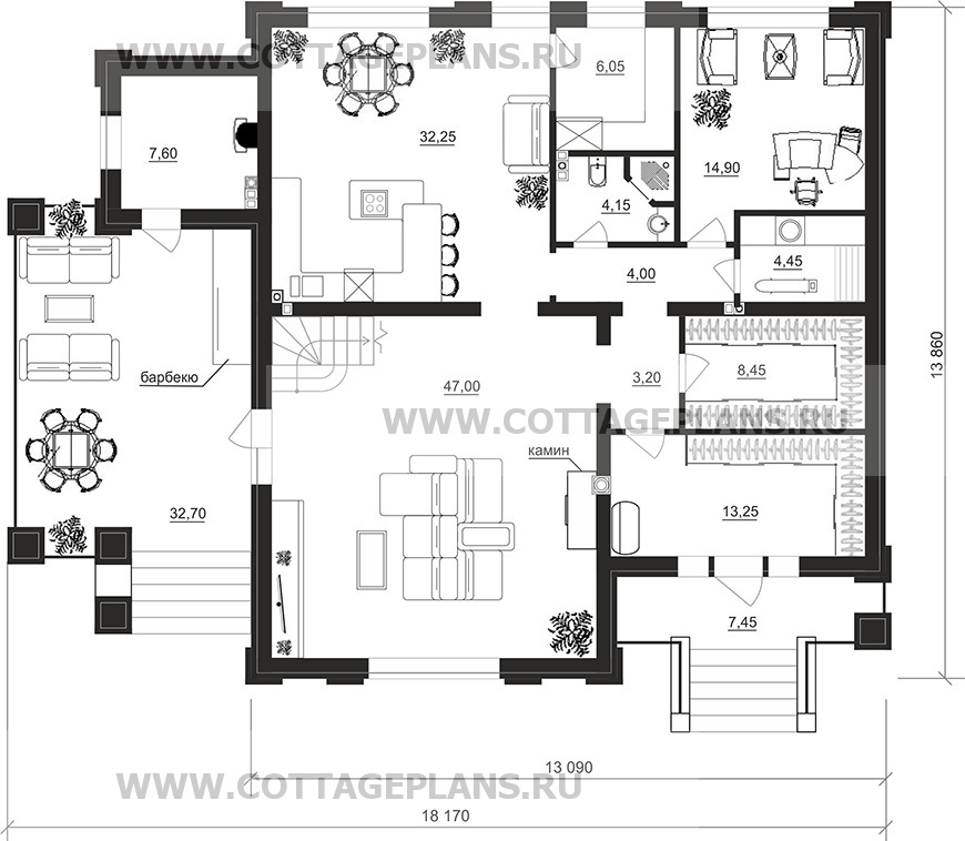 Поэтажные планы проект дома 204-37 общ. площадь 278,10 м2