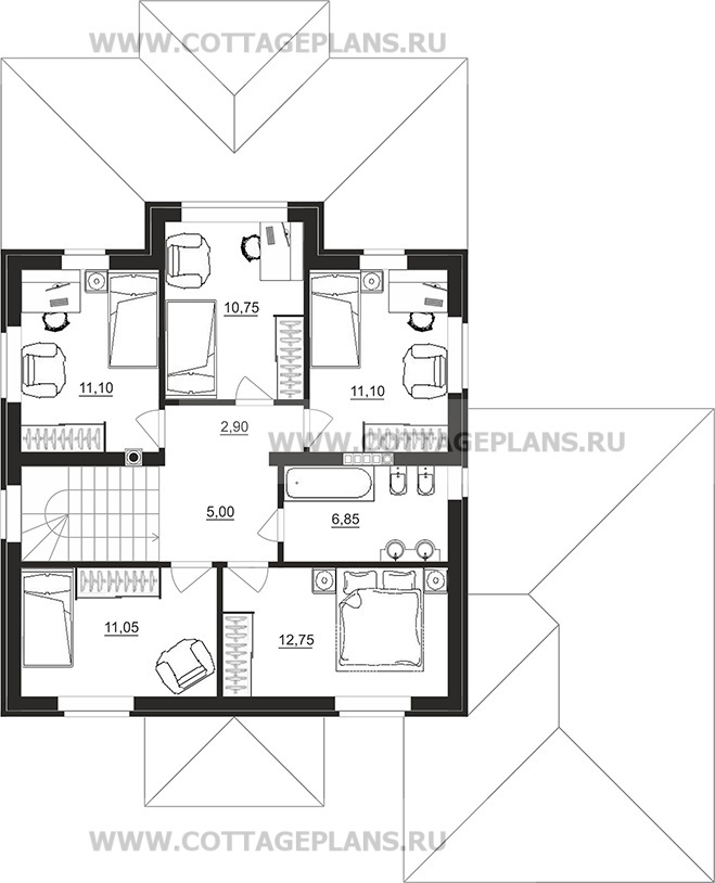 Поэтажные планы проект дома 29-59 общ. площадь 171,30 м2