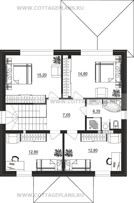 Поэтажные планы проект дома 108-16 общ. площадь 139,25 м2