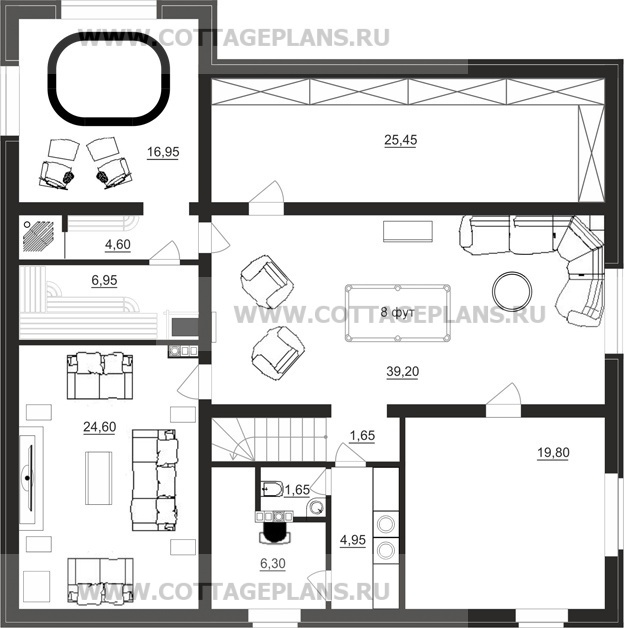 Поэтажные планы проект дома 87-37 общ. площадь 346,00 м2