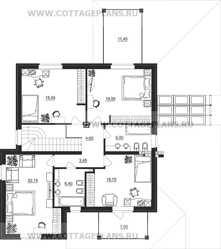 Поэтажные планы проект дома 88-75 общ. площадь 364,15 м2