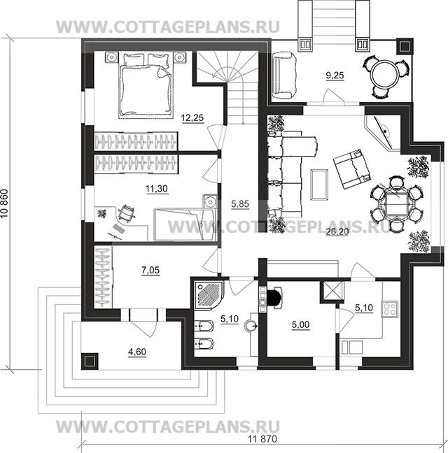 Поэтажные планы проект дома 75-53 общ. площадь 150,30 м2