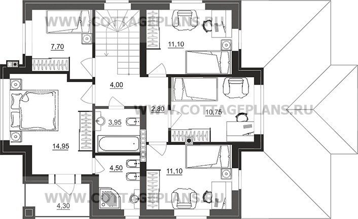 Поэтажные планы проект дома 101-41 общ. площадь 214,85 м2
