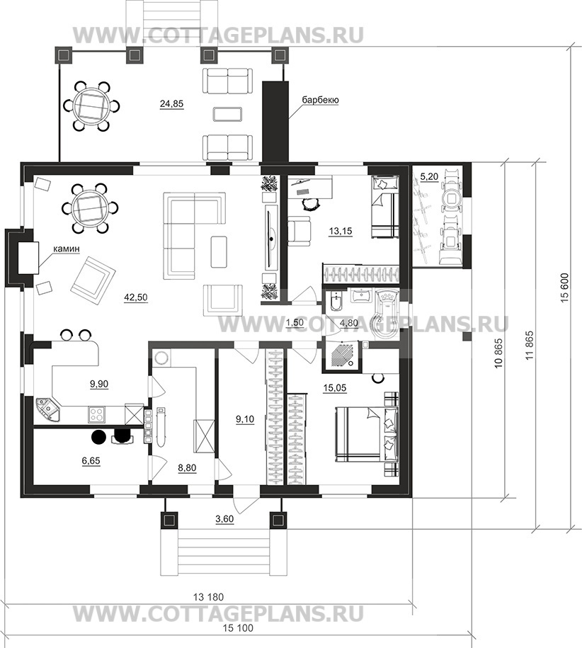 Поэтажные планы проект дома 900-58 общ. площадь 111,45м2