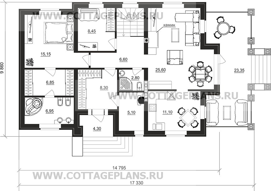 Поэтажные планы проект дома 91-29 общ. площадь 200,85 м2