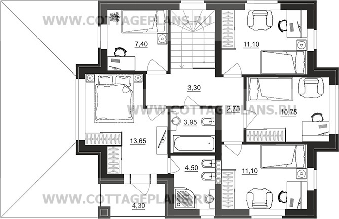Поэтажные планы проект дома 29-96 общ. площадь 157,45 м2