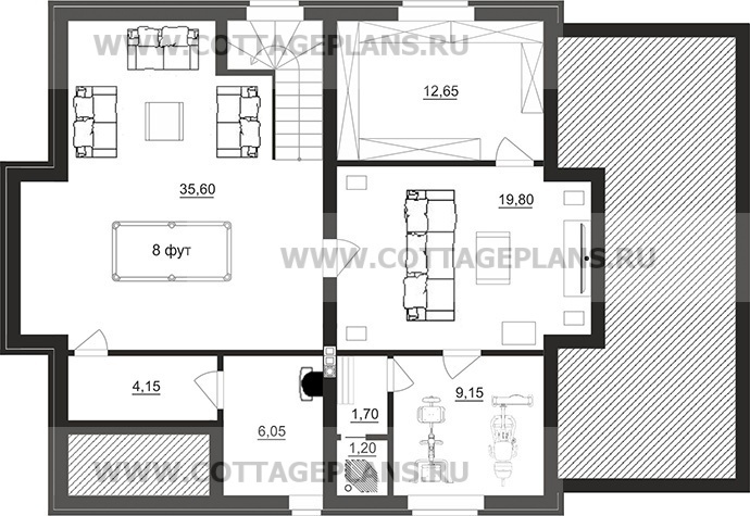 Поэтажные планы проект дома 201-45 общ. площадь 255,35 м2