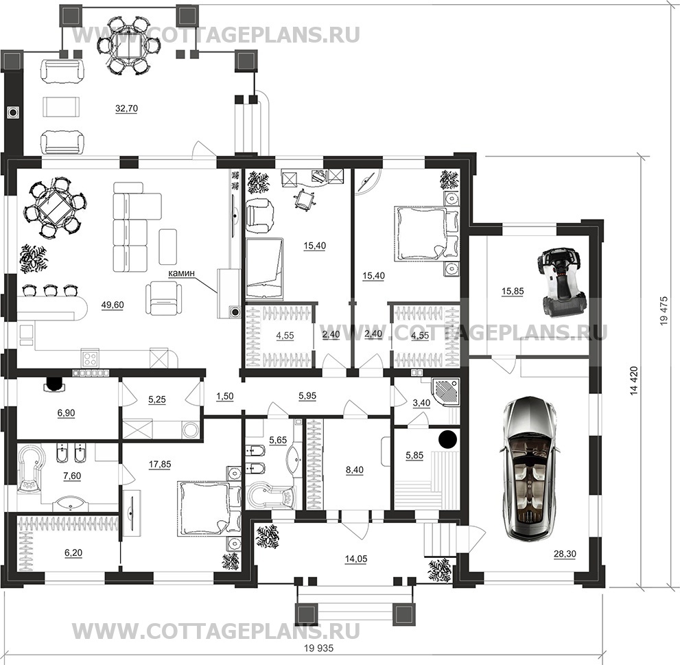 Поэтажные планы проект дома 07-73 общ. площадь 213,00 м2