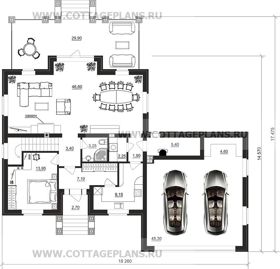 Поэтажные планы проект дома 77-92 общ. площадь 231,75 м2