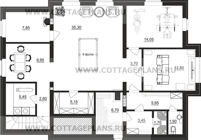 Поэтажные планы проект дома 28-52 общ. площадь 232,30 м2