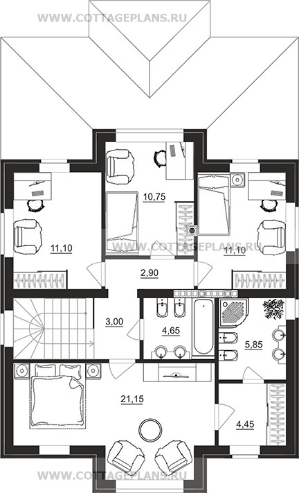 Поэтажные планы проект дома 93-39 общ. площадь 220,20 м2