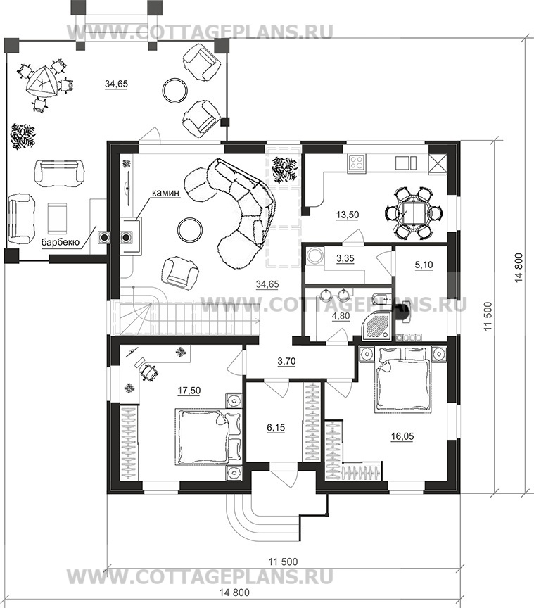 Поэтажные планы проект дома 95-70 общ. площадь 175,10 м2