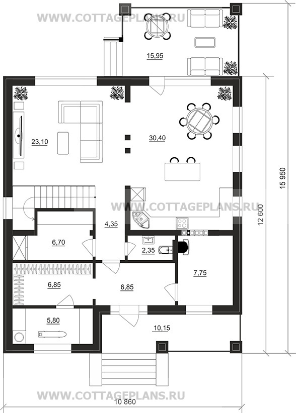 Поэтажные планы проект дома 206-64 общ. площадь 166,75м2