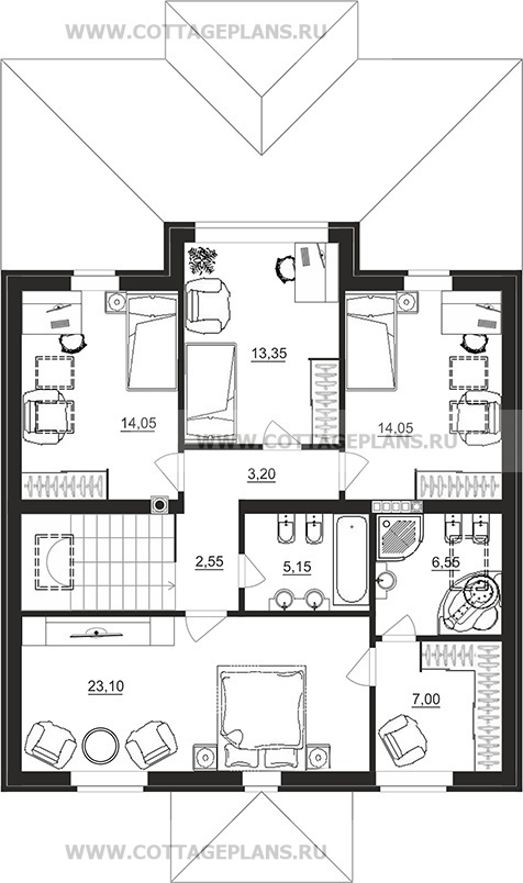 Поэтажные планы проект дома 77-83 общ. площадь 176,70 м2