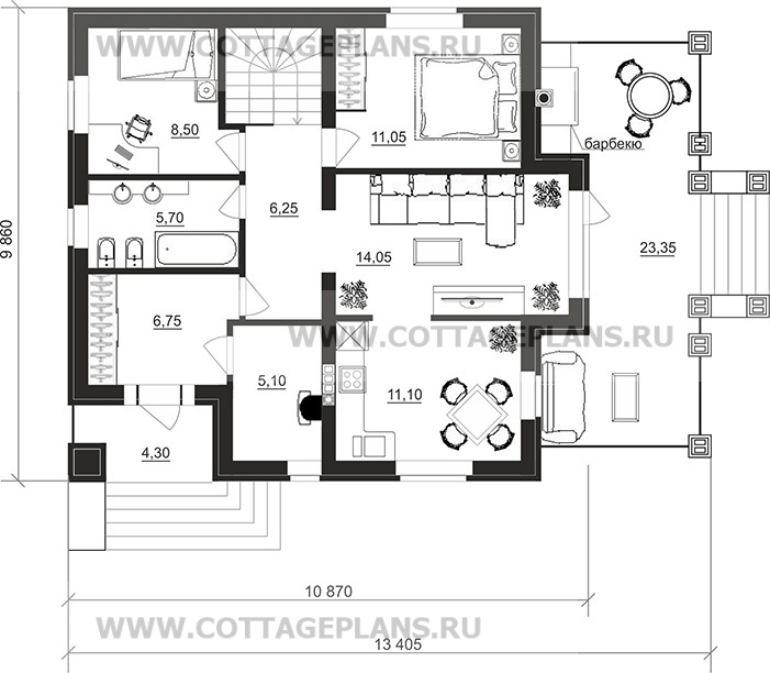 Поэтажные планы проект дома 91-34 общ. площадь 138,50 м2