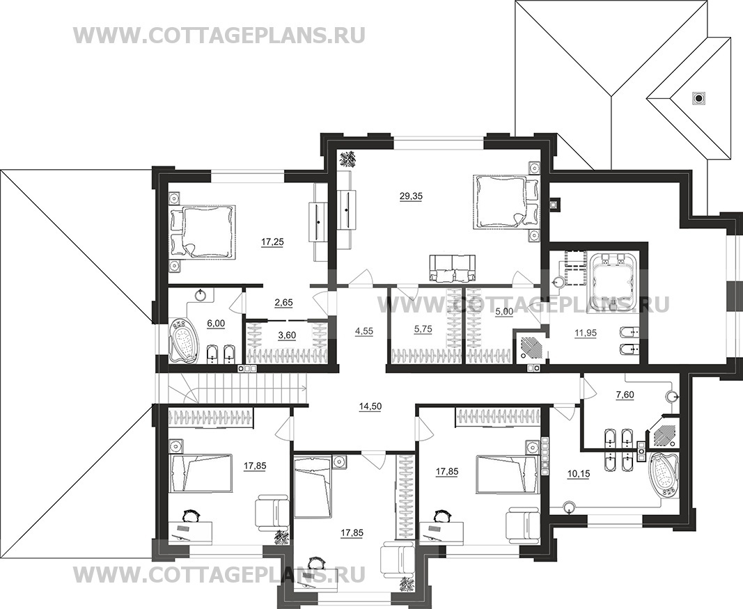 Поэтажные планы проект дома 104-01 общ. площадь 402,70 м2