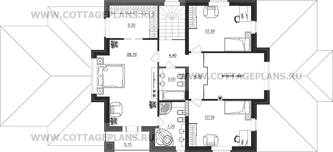 Поэтажные планы проект дома 97-23 общ. площадь 251,45 м2