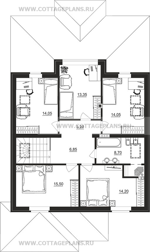 Поэтажные планы проект дома 77-89 общ. площадь 186,00 м2